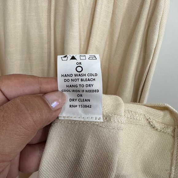 Melloday Notch Collar Short Sleeve Midi Cream Dress M - NEW - Picture 10 of 14